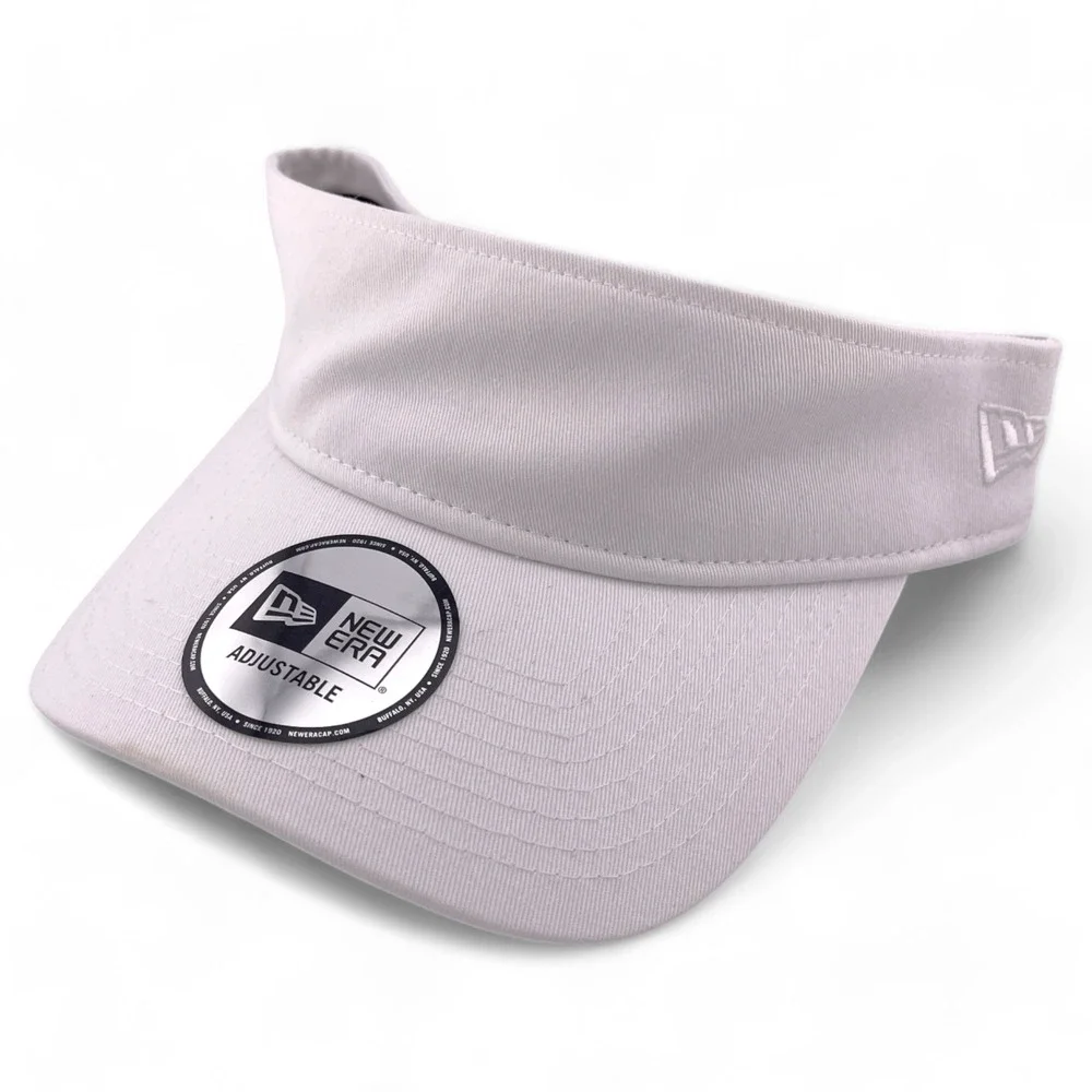 New Era Blank White (For Custom Embroidery) Adjustable Strap Visor Hat Cap‎ OSFA